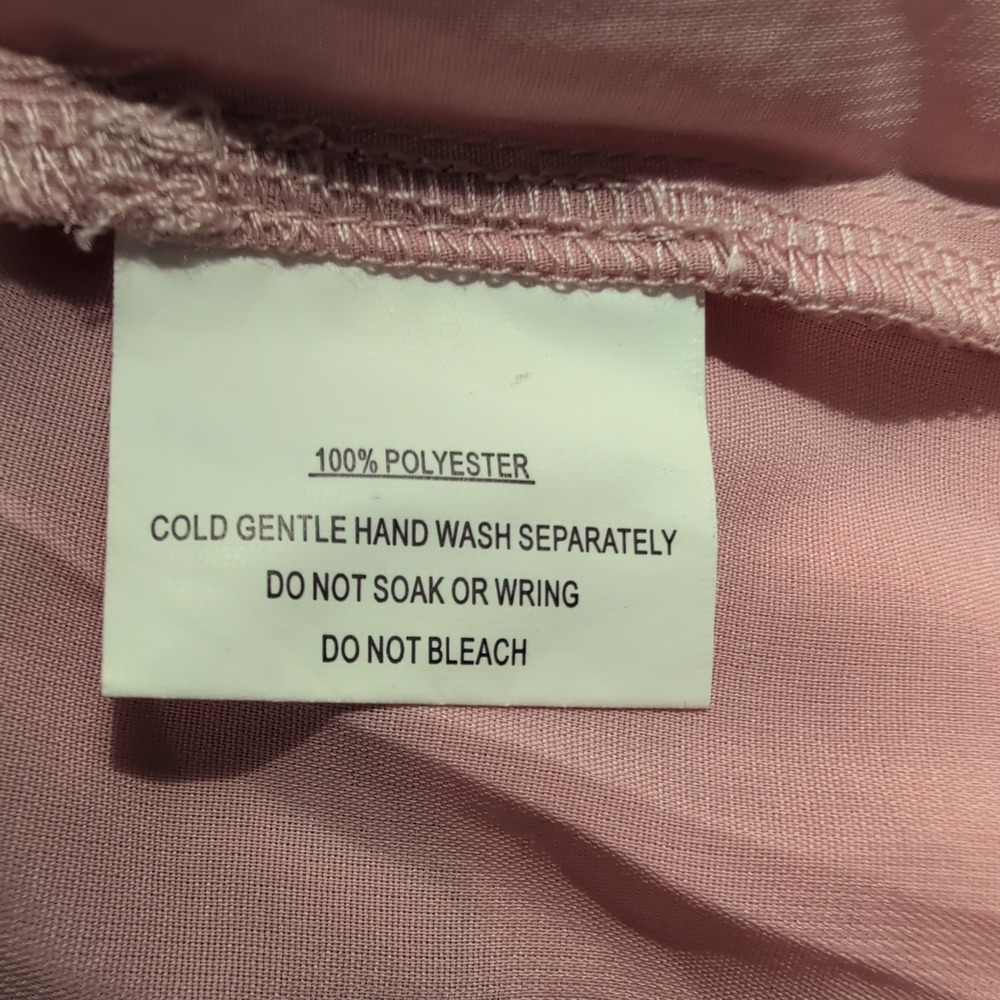 Hello Molly Pink Ruffle V-Neck Mini Dress Crinkle Tiered Flounce Size 6 - Picture 6 of 10